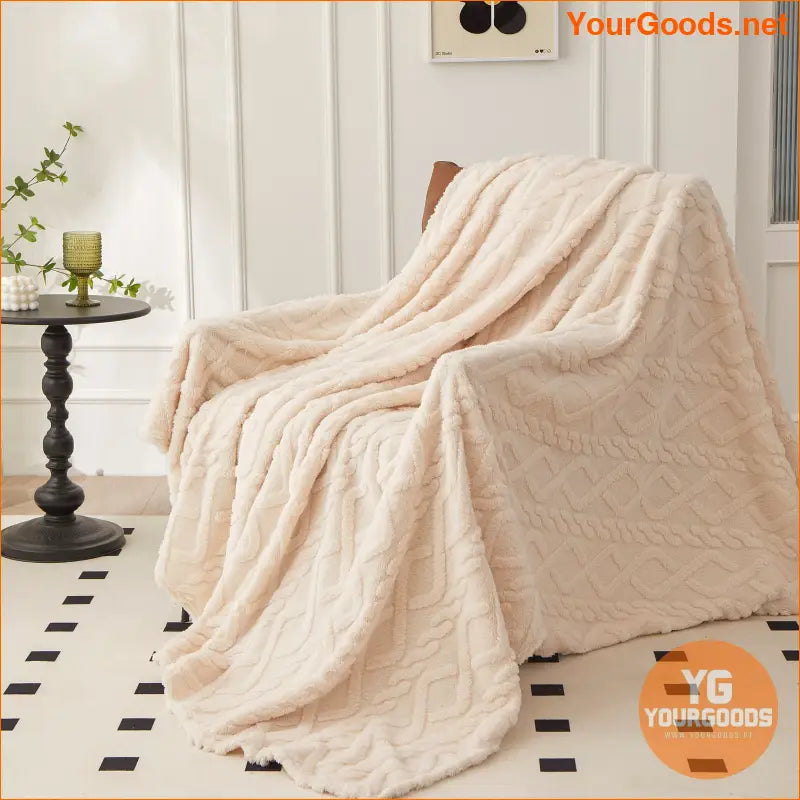 Geometric 3D Jacquard Ultra Soft Throw Blanket 80x90 inches - YourGoods Online Shop