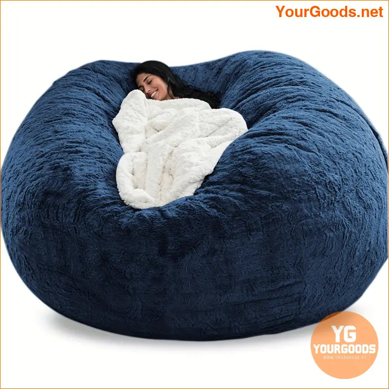 Giant Dark Blue Bean Bag Chair Cover 7ft - YourGoods Online Shop