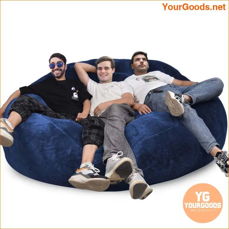 Giant Dark Blue Bean Bag Chair Cover 7ft - YourGoods Online Shop