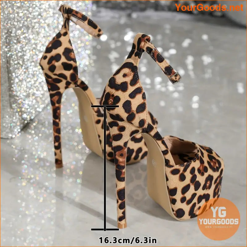 Glamorous Leopard Print Peep Toe Stilettos for Women - YourGoods Online Shop