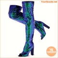 Glamorous Sequin ThighHigh OpenToe Party Boots - YourGoods Online Shop