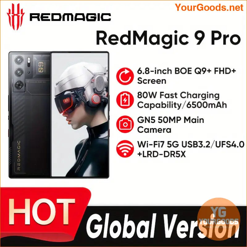 Global RedMagic 9 Pro 5G Gaming Beast 6500mAh 80W Fast Charging - YourGoods Online Shop