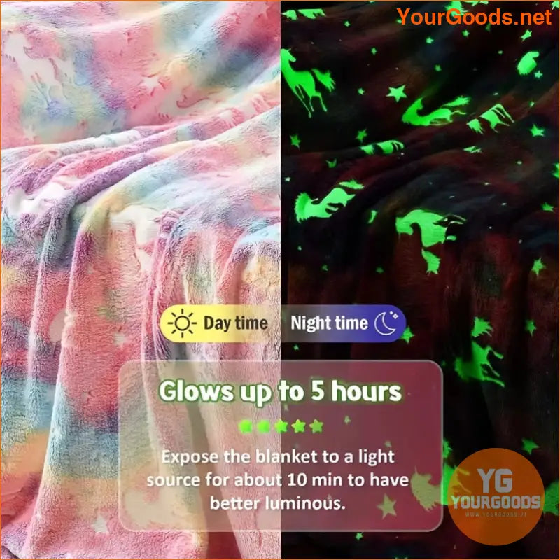 Glow in the Dark Unicorn Blanket Soft Fluffy 60x50 - YourGoods Online Shop