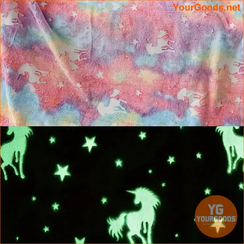 Glow in the Dark Unicorn Blanket Soft Fluffy 60x50 - YourGoods Online Shop