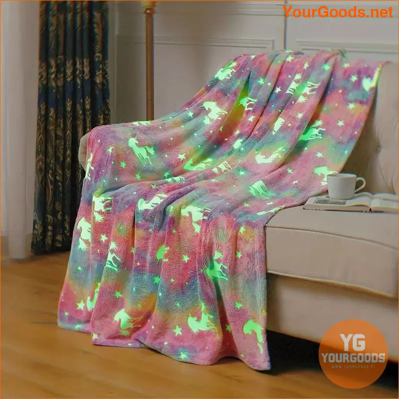 Glow in the Dark Unicorn Blanket Soft Fluffy 60x50 - YourGoods Online Shop