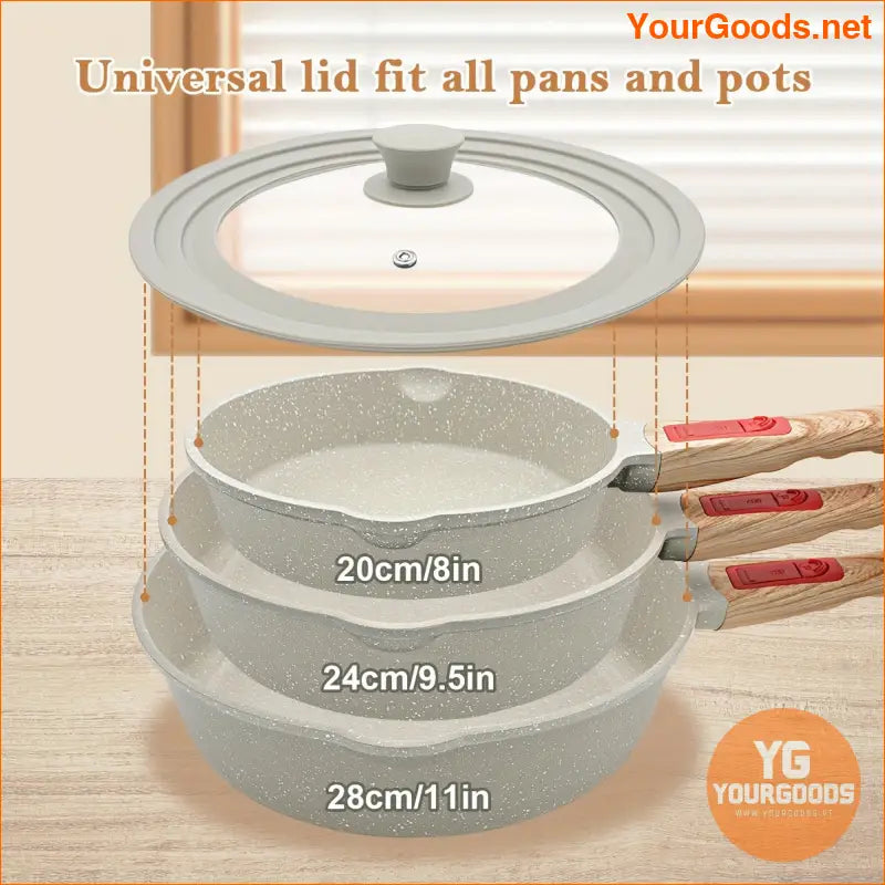 Granite Nonstick 5Piece Fry Pan Set with Removable Handle - YourGoods Online Shop