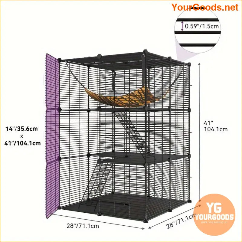 GreenScape DIY Metal Cat Playpen with Hammock - YourGoods Online Shop