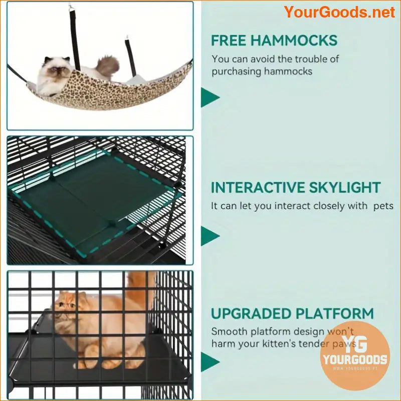 GreenScape DIY Metal Cat Playpen with Hammock - YourGoods Online Shop