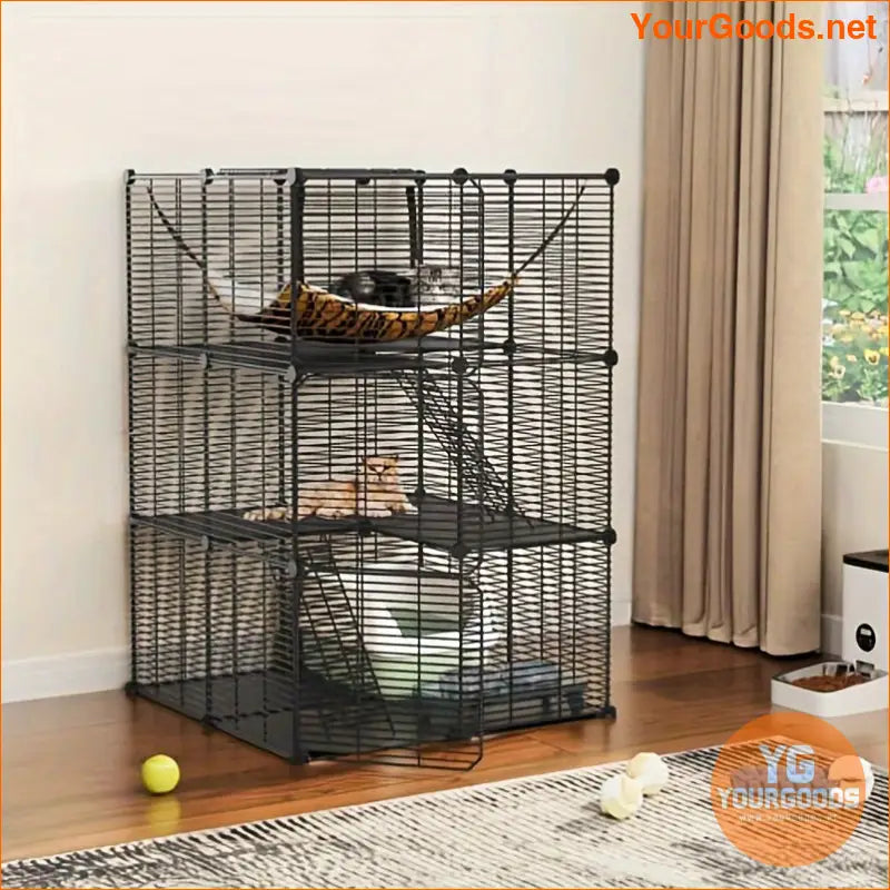 GreenScape DIY Metal Cat Playpen with Hammock - YourGoods Online Shop