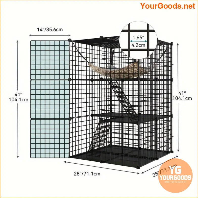 GreenScape DIY Metal Cat Playpen with Hammock - YourGoods Online Shop