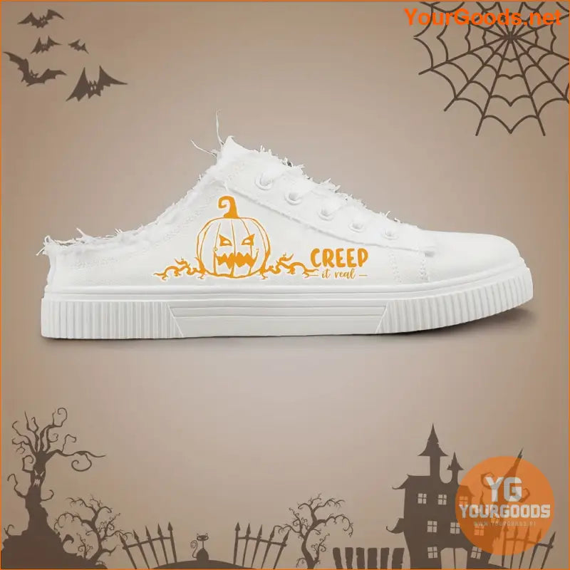 Halloween Pumpkin Creeper Canvas Sneakers Unisex Skate Shoes - YourGoods Online Shop