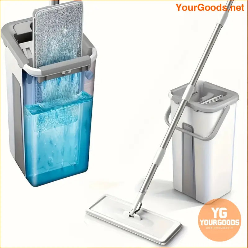 Hand Free Wash Mop Bucket Set with Microfiber Pads - YourGoods Online Shop