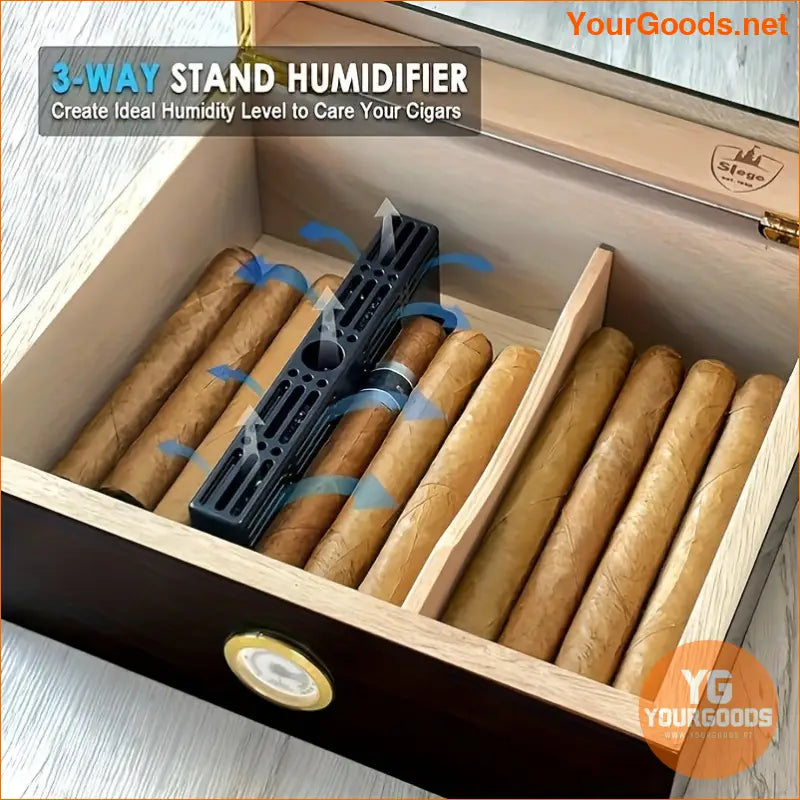 Handmade GlassTop Humidor for 3050 Cigars Black - YourGoods Online Shop