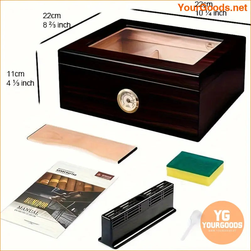 Handmade GlassTop Humidor for 3050 Cigars Black - YourGoods Online Shop