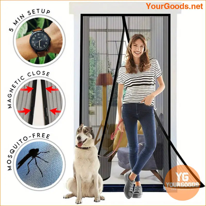 HandsFree Magnetic Mosquito Screen Door PetFriendly Mesh - YourGoods Online Shop