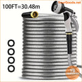 Heavy Duty 100ft Stainless Steel Garden Hose with Nozzle - YourGoods Online Shop