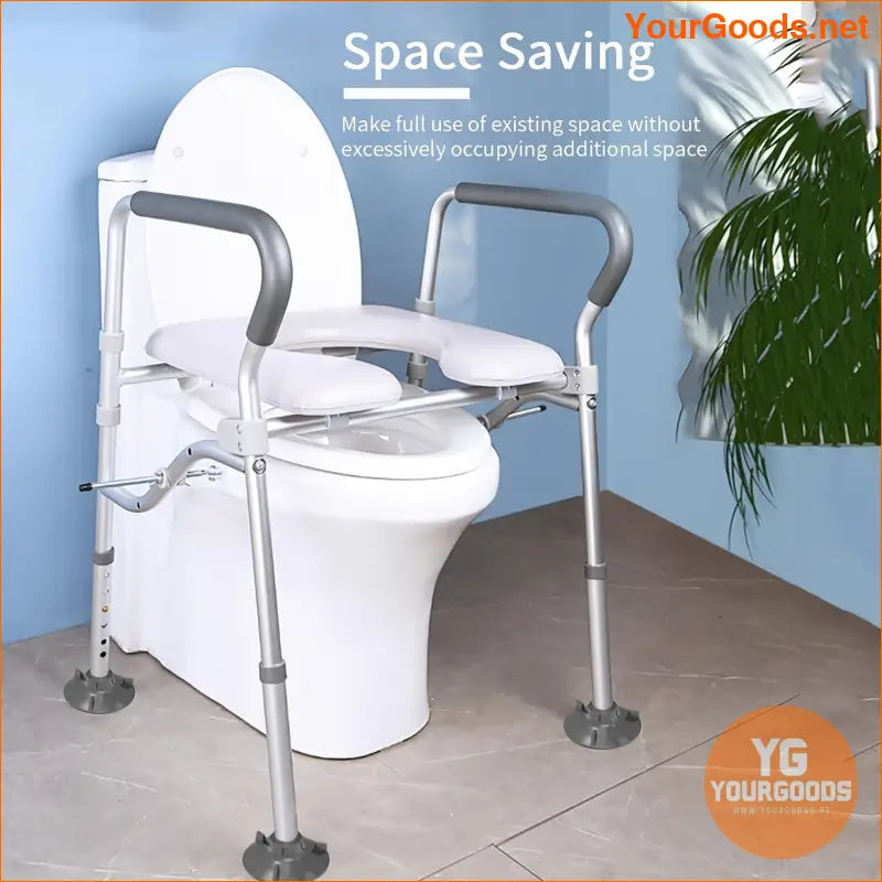 Heavy Duty Cushioned Raised Toilet Seat with Handles - YourGoods Online Shop