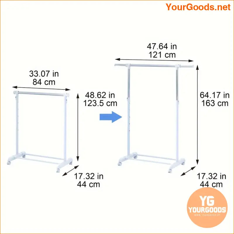 Heavy Duty Expandable Freestanding Clothing Rack with Wheels - YourGoods Online Shop