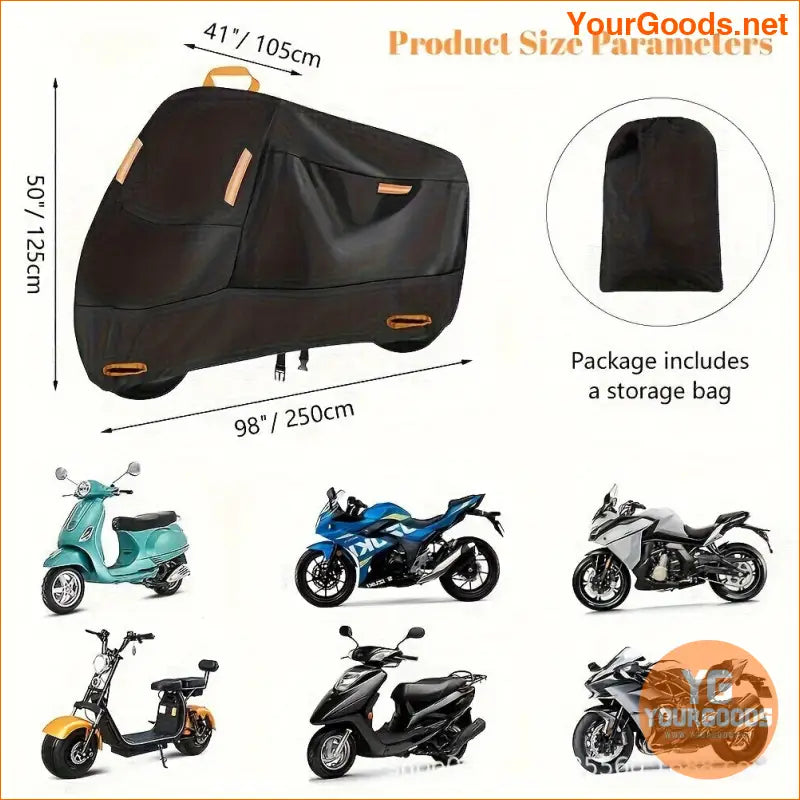 Heavy Duty Rainproof UV Motorcycle Cover with Anti Theft Buckle - YourGoods Online Shop