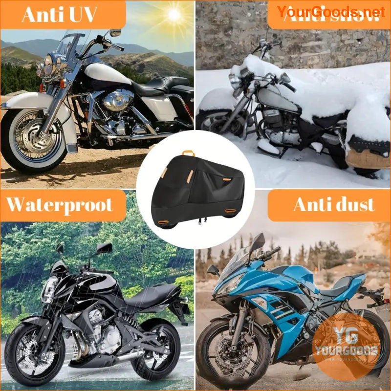 Heavy Duty Rainproof UV Motorcycle Cover with Anti Theft Buckle - YourGoods Online Shop