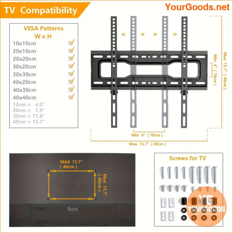 Heavy Duty TV Cart Adjustable Fits 23-55 Screens 88lbs Capacity - YourGoods Online Shop