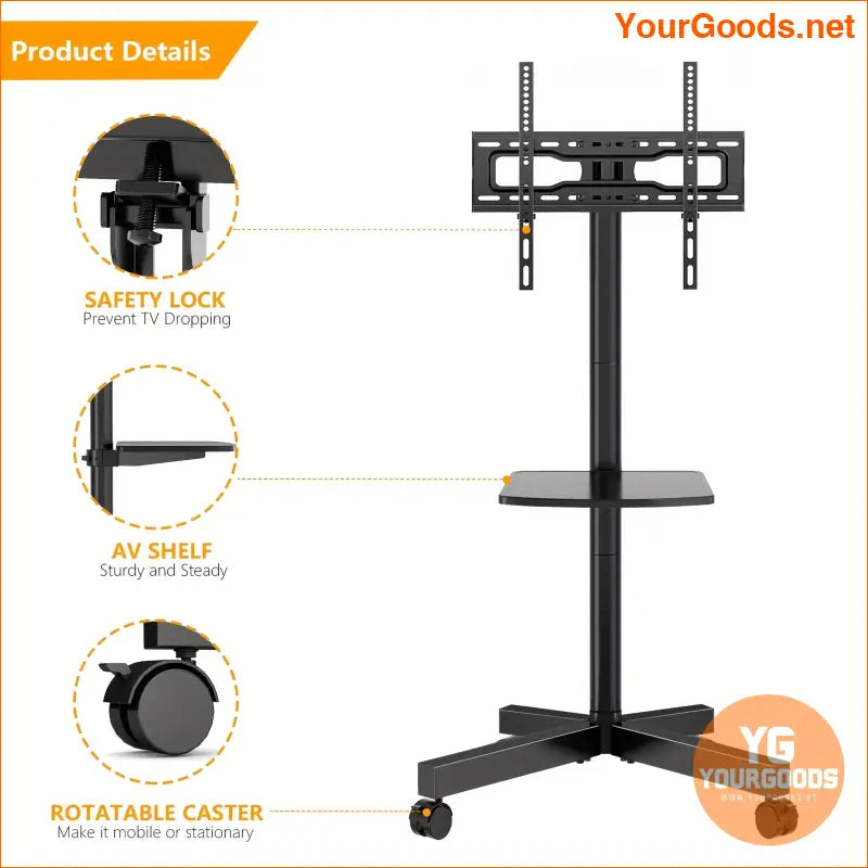 Heavy Duty TV Cart Adjustable Fits 23-55 Screens 88lbs Capacity - YourGoods Online Shop