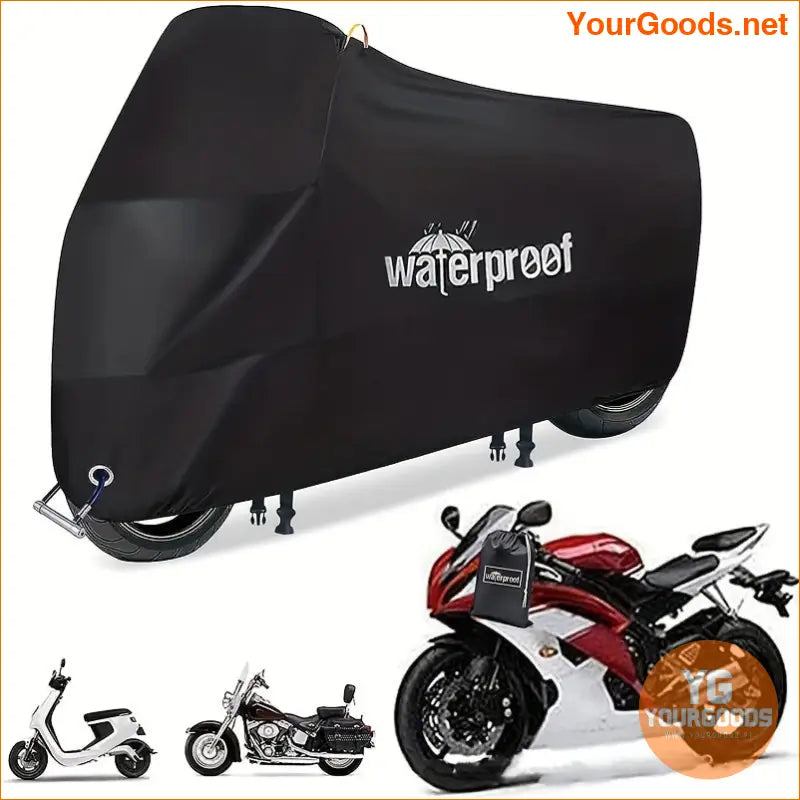 Heavy Duty Waterproof UV Proof Motorcycle Cover with Lock Holes - YourGoods Online Shop