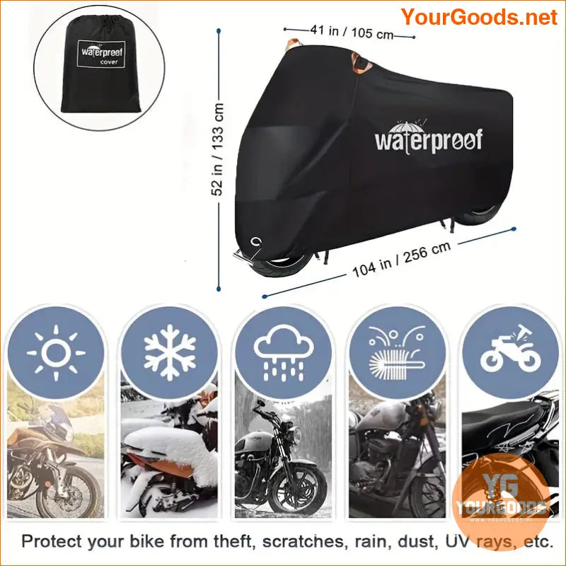 Heavy Duty Waterproof UV Proof Motorcycle Cover with Lock Holes - YourGoods Online Shop