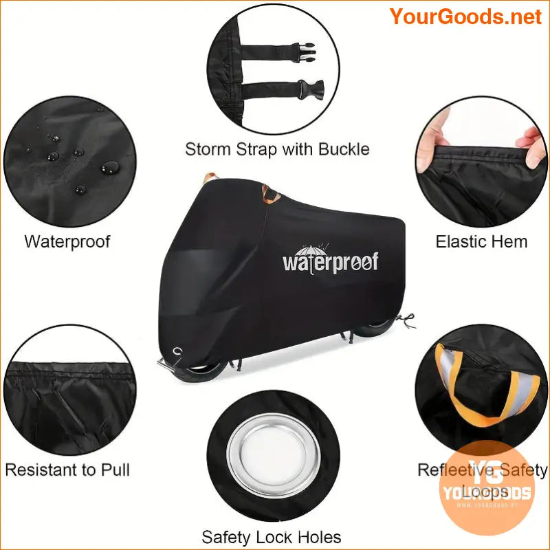 Heavy Duty Waterproof UV Proof Motorcycle Cover with Lock Holes - YourGoods Online Shop