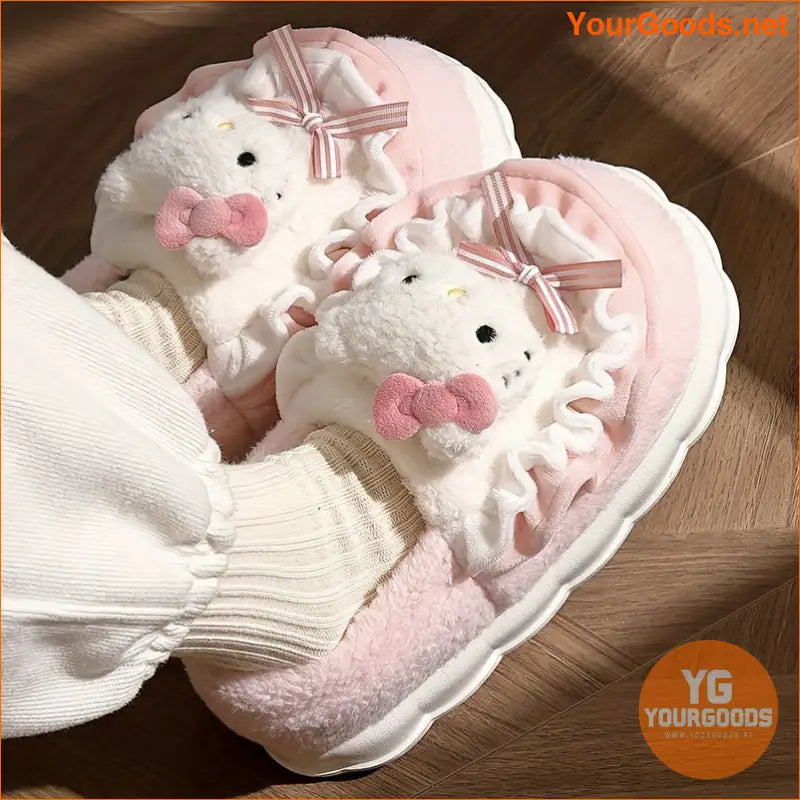 Hello Kitty Cozy Plush Winter Indoor Slippers - YourGoods Online Shop