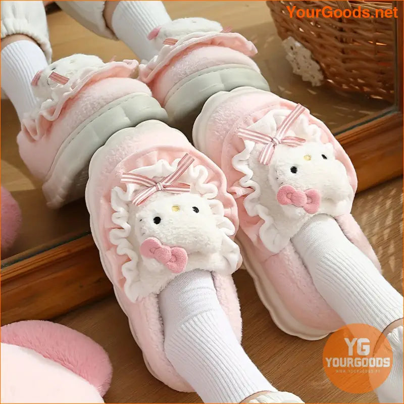 Hello Kitty Cozy Plush Winter Indoor Slippers - YourGoods Online Shop