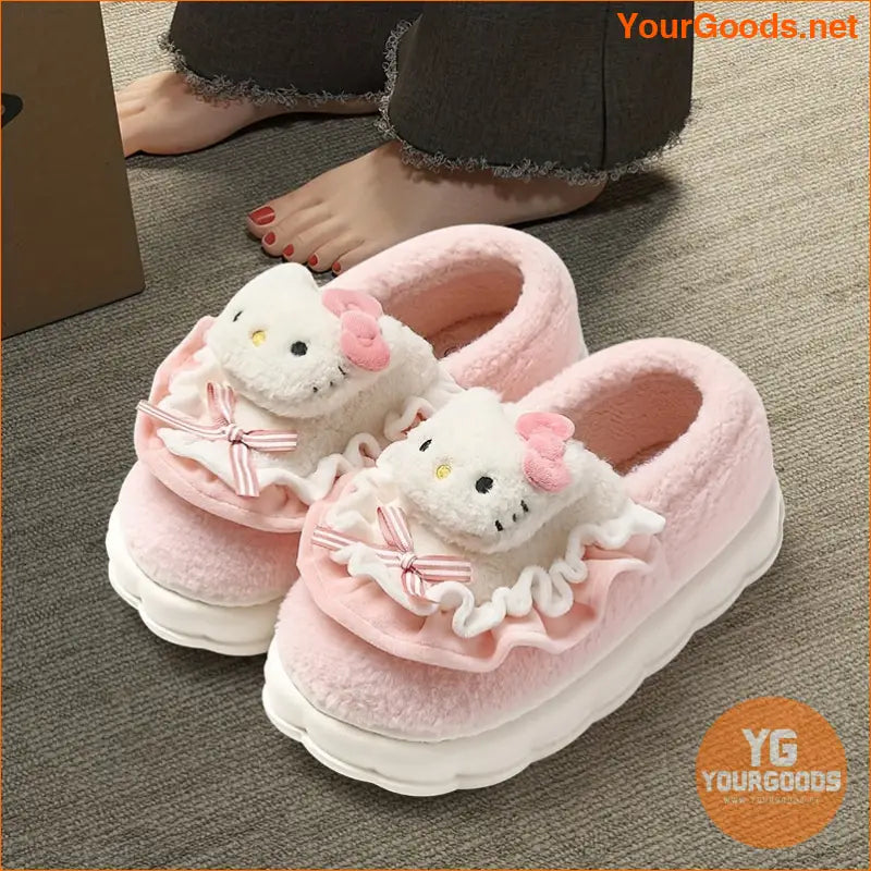 Hello Kitty Cozy Plush Winter Indoor Slippers - YourGoods Online Shop