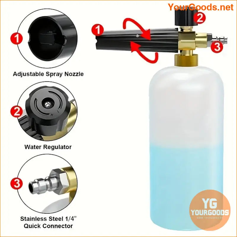 High Pressure Foam Gun with 5 Nozzles for Car Wash - YourGoods Online Shop