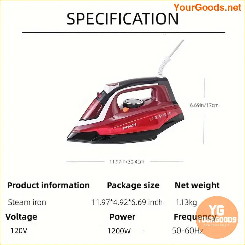 HighPower Steam Iron with Ceramic Soleplate and Auto Shutoff - YourGoods Online Shop