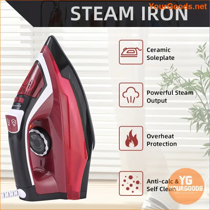 HighPower Steam Iron with Ceramic Soleplate and Auto Shutoff - YourGoods Online Shop