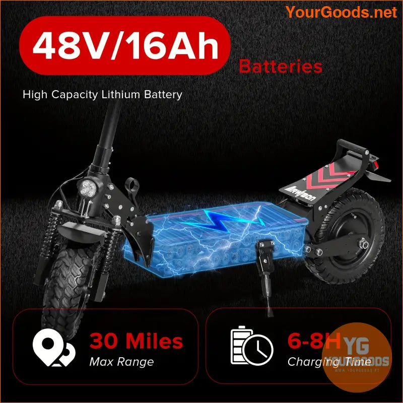 HighSpeed 750W Electric Scooter 20MPH OffRoad Folding - YourGoods Online Shop