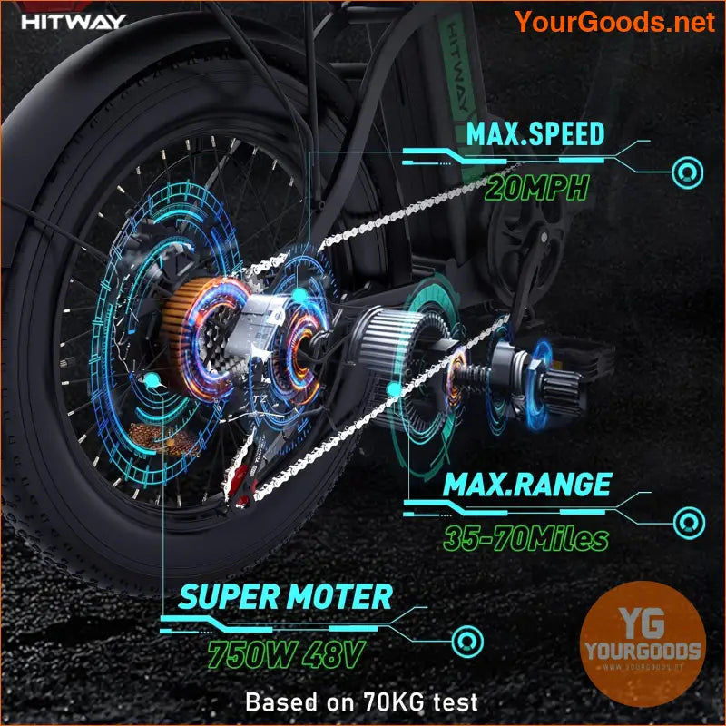 HITWAY BK6M 750W Folding EBike 20 Fat Tires 48V 7Speed - YourGoods Online Shop