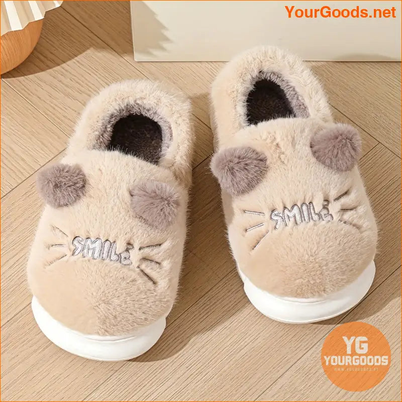 Honey Girl Winter Fluffy Cat Slippers Womens Fuzzy NonSlip Warm - YourGoods Online Shop