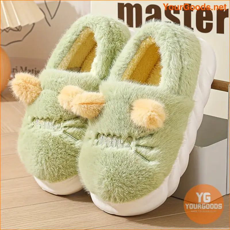 Honey Girl Winter Fluffy Cat Slippers Womens Fuzzy NonSlip Warm - YourGoods Online Shop