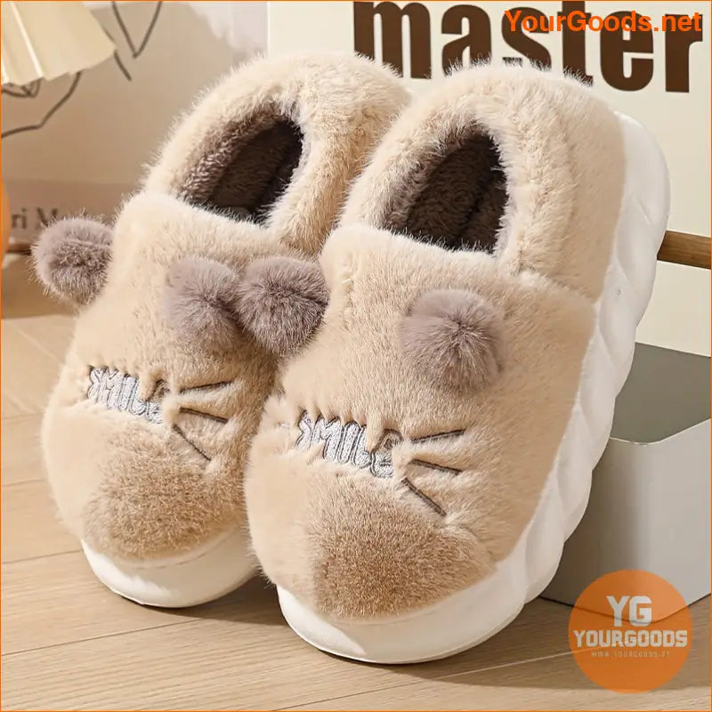 Honey Girl Winter Fluffy Cat Slippers Womens Fuzzy NonSlip Warm - YourGoods Online Shop