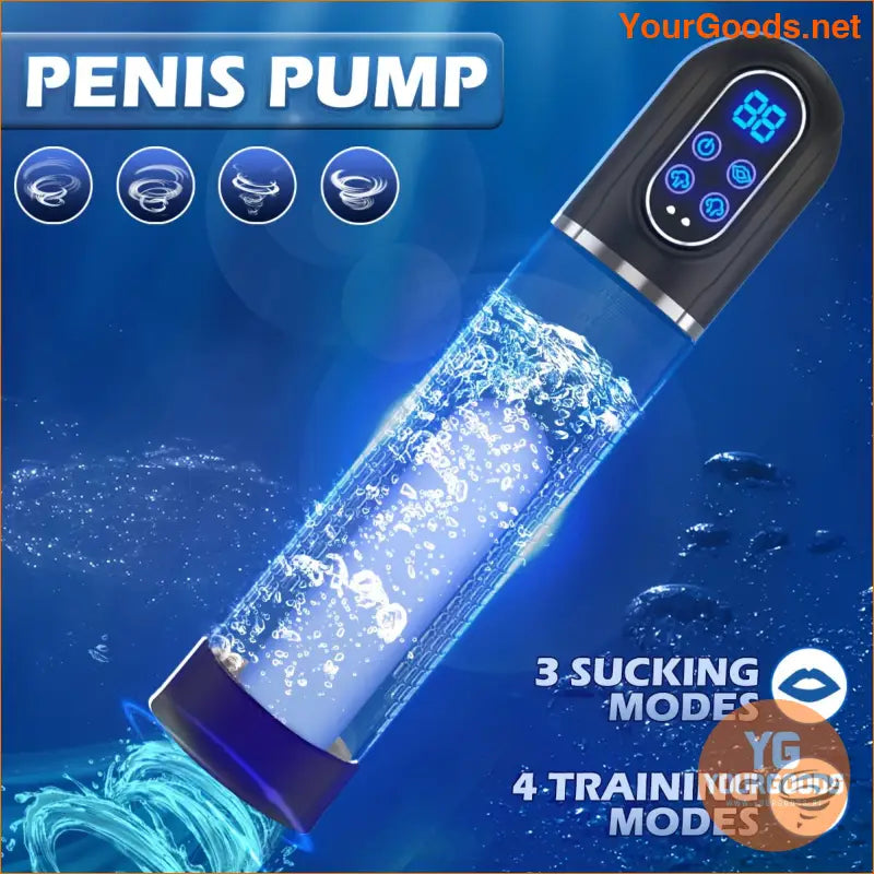 IPX7 Waterproof Magnetic Rechargeable Penis Pump with Silicone Rings - YourGoods Online Shop