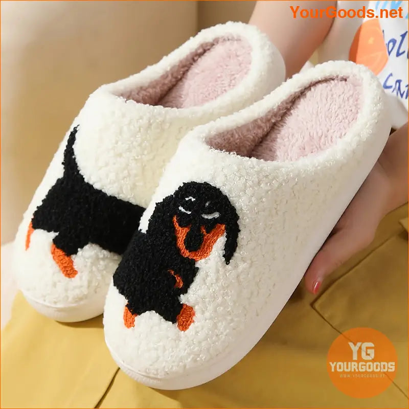 Kawaii Dachshund Plush Memory Foam House Slippers - YourGoods Online Shop