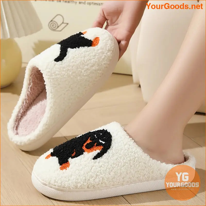 Kawaii Dachshund Plush Memory Foam House Slippers - YourGoods Online Shop