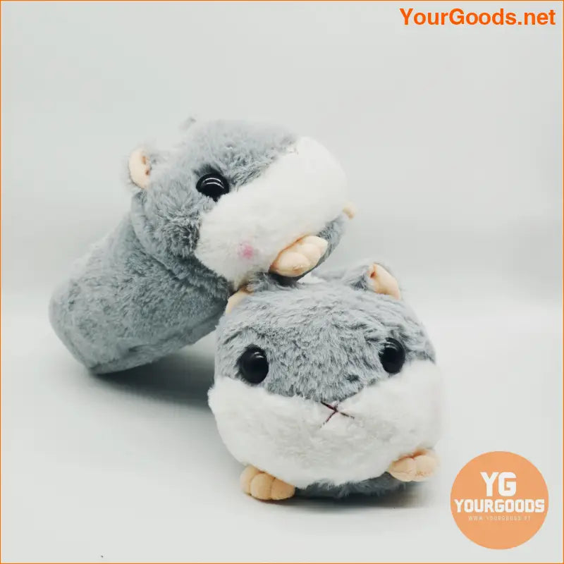 Kawaii Hamster Plush NonSlip Womens Indoor Slippers - YourGoods Online Shop