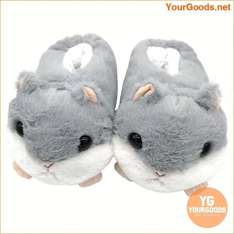 Kawaii Hamster Plush NonSlip Womens Indoor Slippers - YourGoods Online Shop