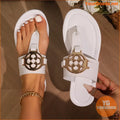 Kings Day Womens Metallic Buckle Flip Flops - YourGoods Online Shop