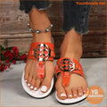 Kings Day Womens Metallic Buckle Flip Flops - YourGoods Online Shop