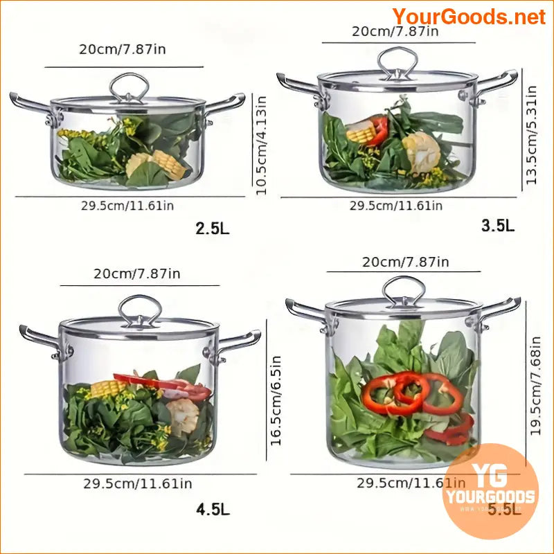 Large Capacity Borosilicate Glass Soup Pot with Lid - YourGoods Online Shop