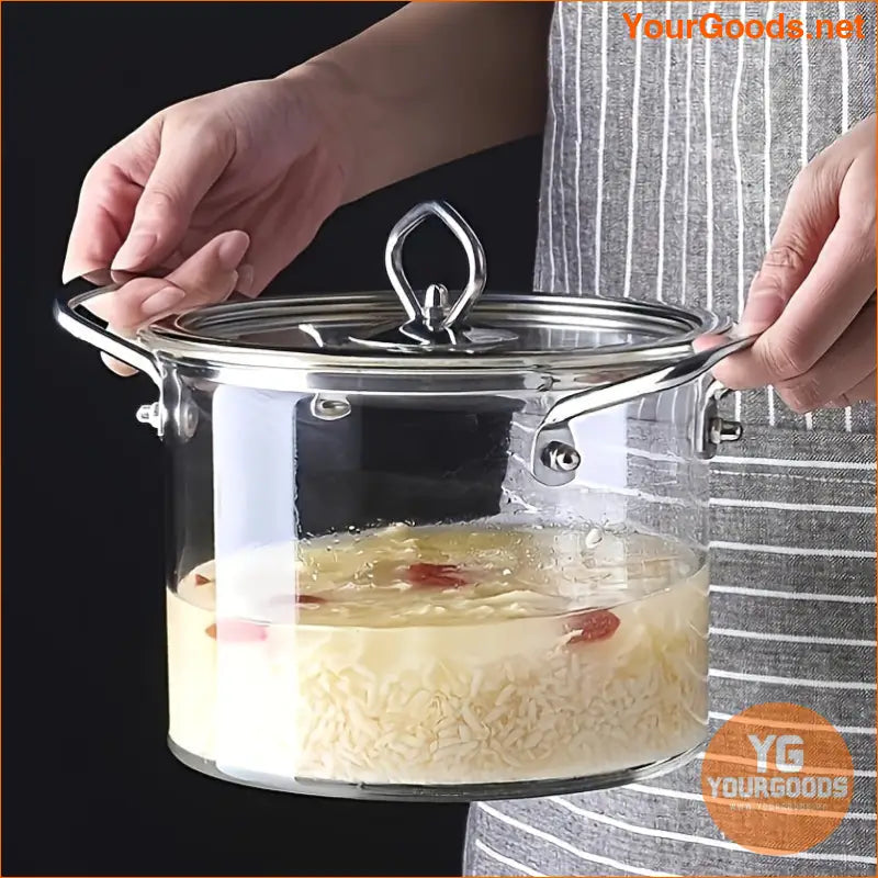 Large Capacity Borosilicate Glass Soup Pot with Lid - YourGoods Online Shop