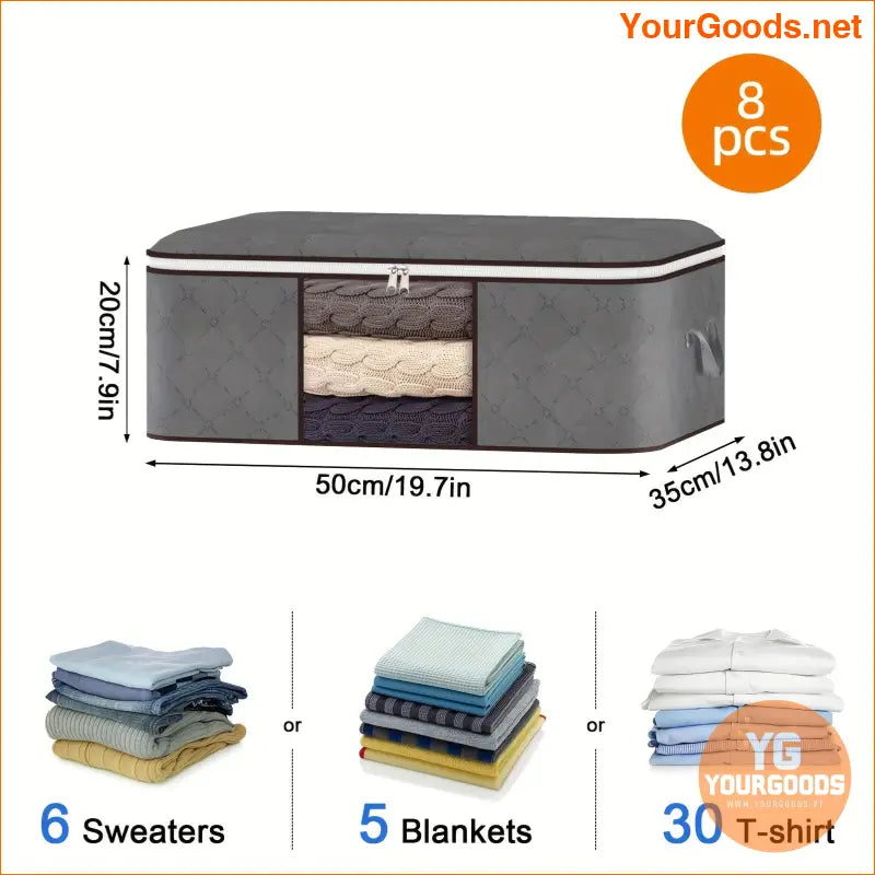 Large Capacity Foldable Storage Bags with Clear Window 8 Pack - YourGoods Online Shop